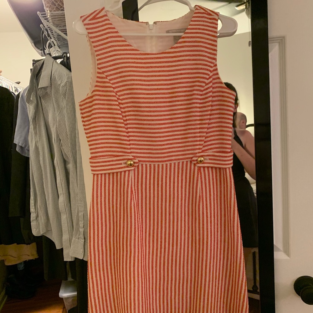 Banana Republic Factory pink and white dress